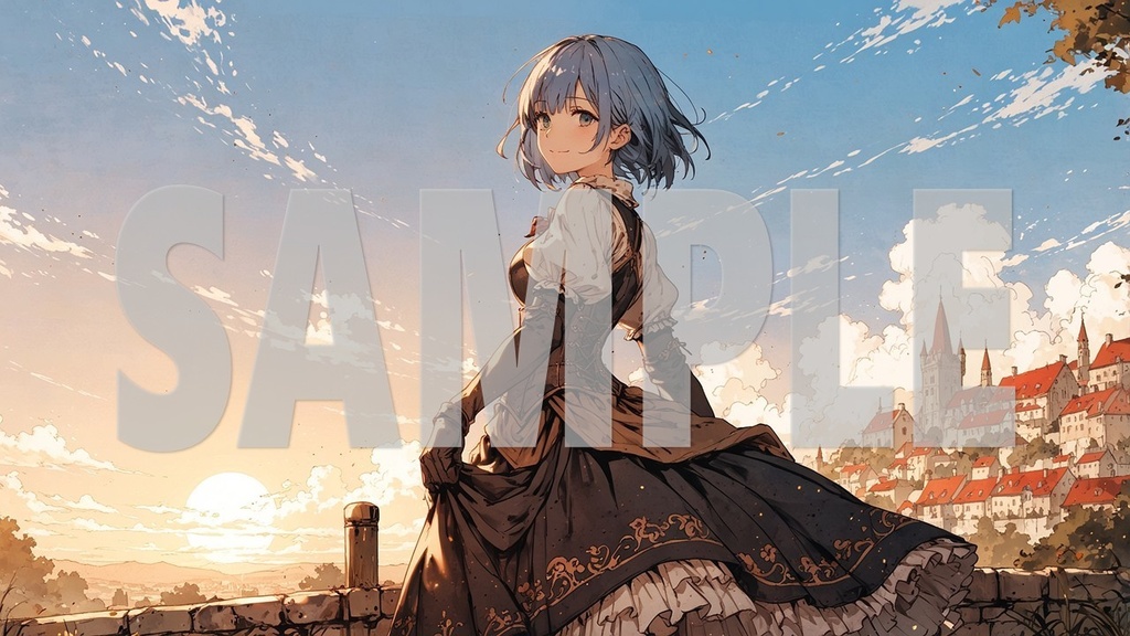 Upbeat BGM Artworks🌻 Blue Hair No2