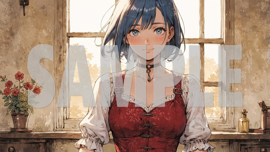 Upbeat BGM Artworks🌻 Blue Hair No2