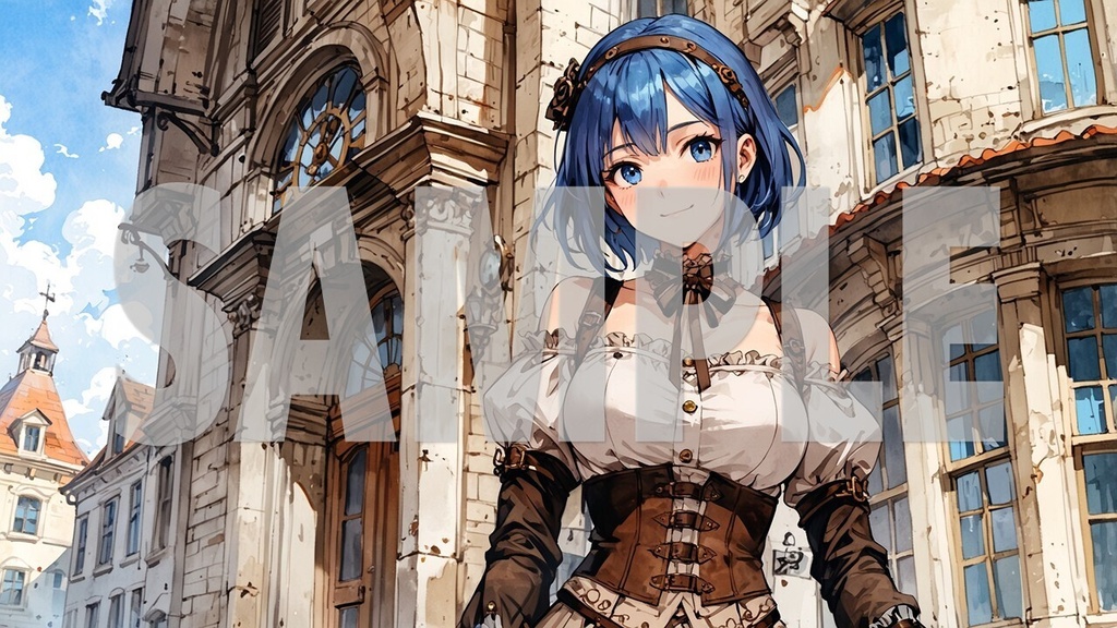 🌻Upbeat BGM Artwork Blue Hair No3🌻2392 ×1344 (*.jpg)
