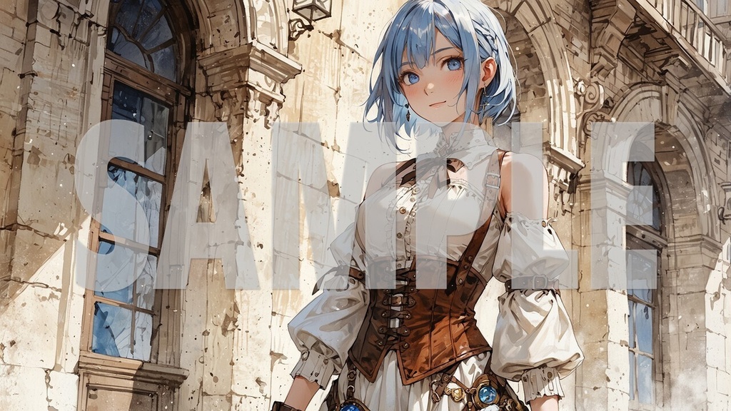 🌻Upbeat BGM Artwork Blue Hair No3🌻2392 ×1344 (*.jpg)