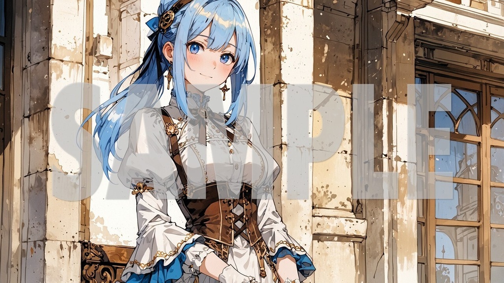 🌻Upbeat BGM Artwork Blue Hair No3🌻2392 ×1344 (*.jpg)