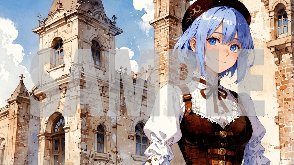🌻Upbeat BGM Artwork Blue Hair No3🌻2392 ×1344 (*.jpg)