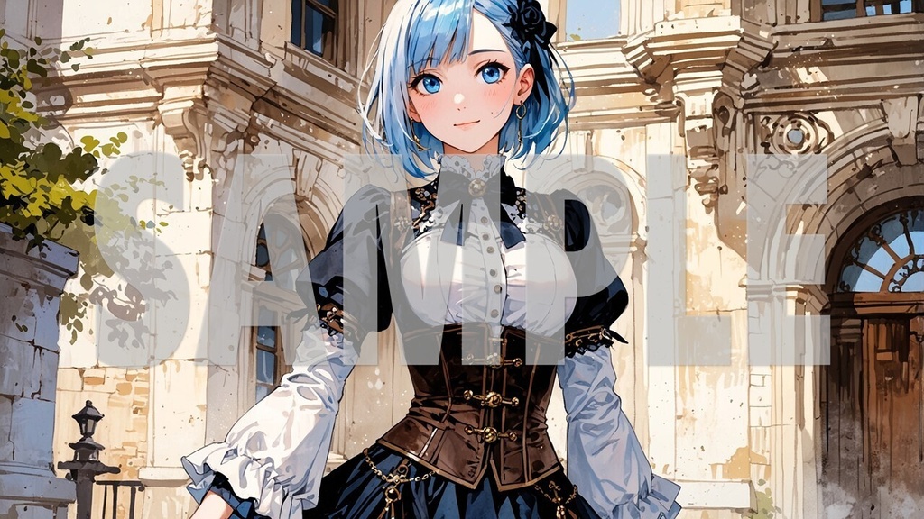🌻Upbeat BGM Artwork Blue Hair No3🌻2392 ×1344 (*.jpg)