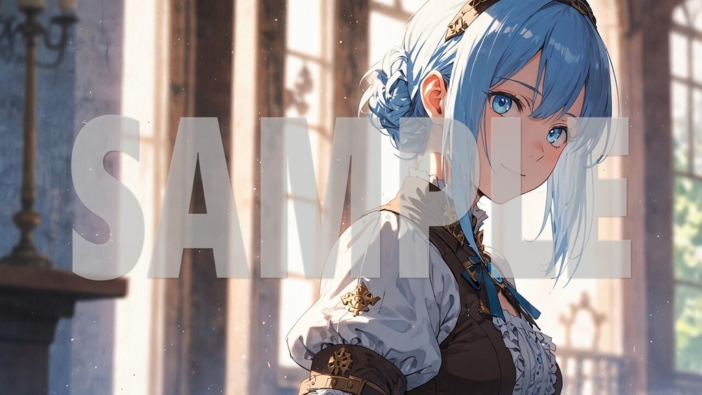 🌻Upbeat BGM Artwork Blue Hair No3🌻2392 ×1344 (*.jpg)