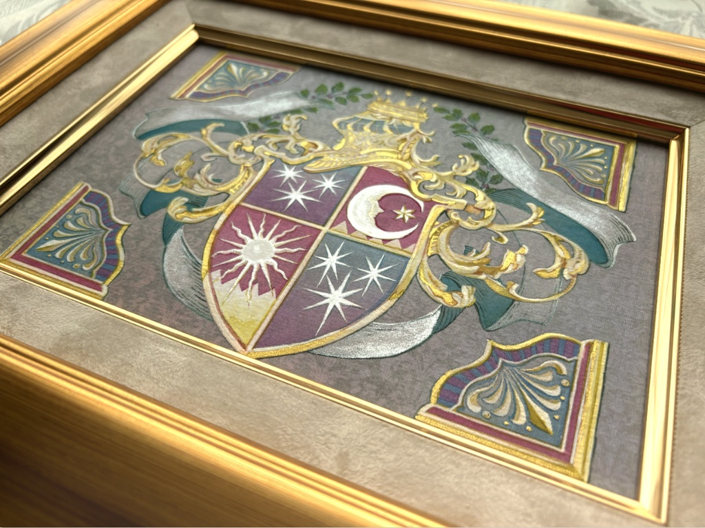 絹絵原画 盾の紋章
