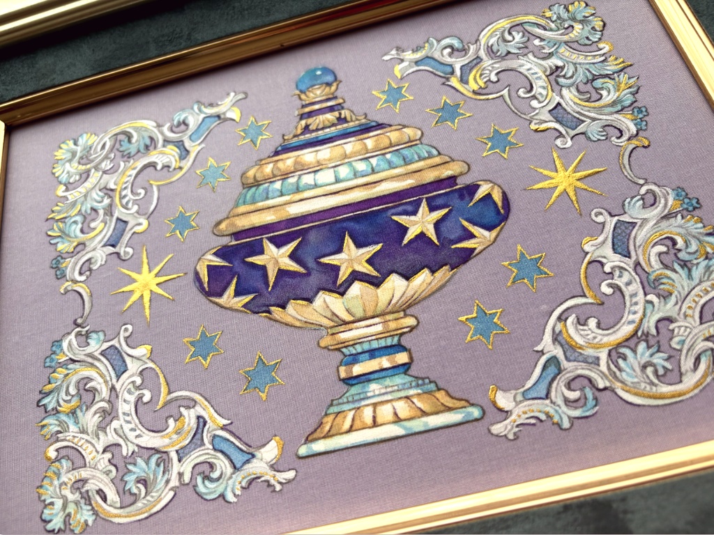絹絵原画　魔法の壺