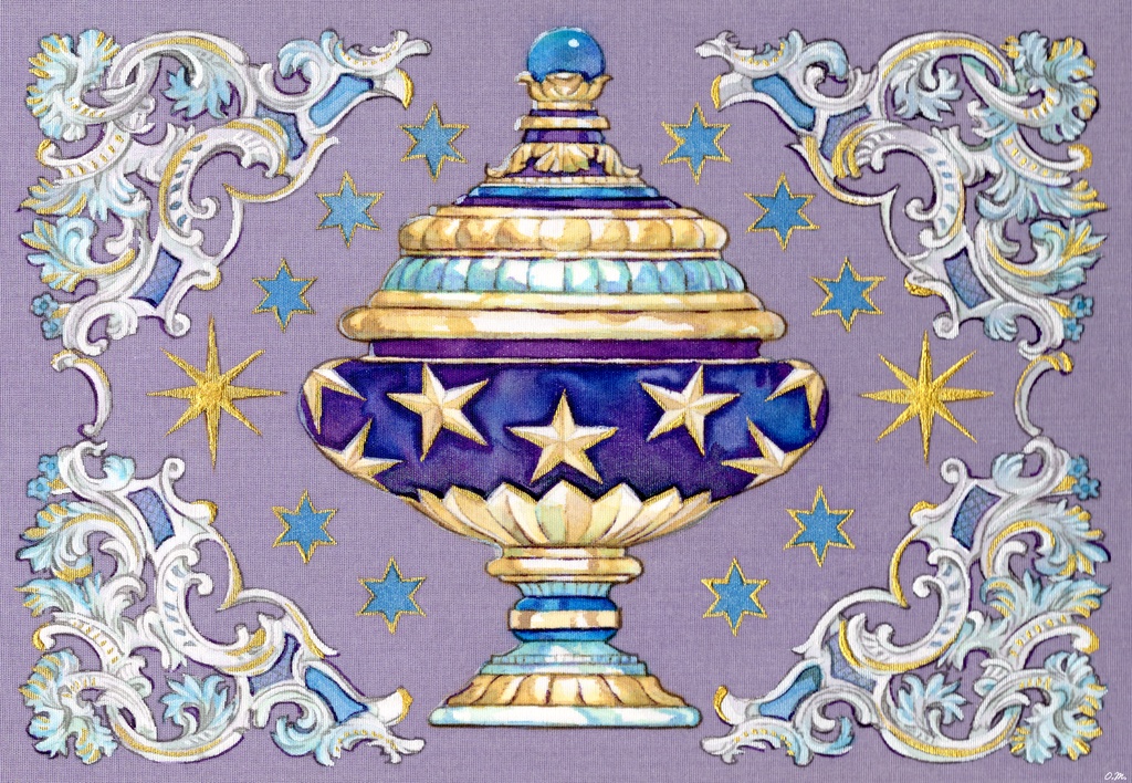 絹絵原画 魔法の壺