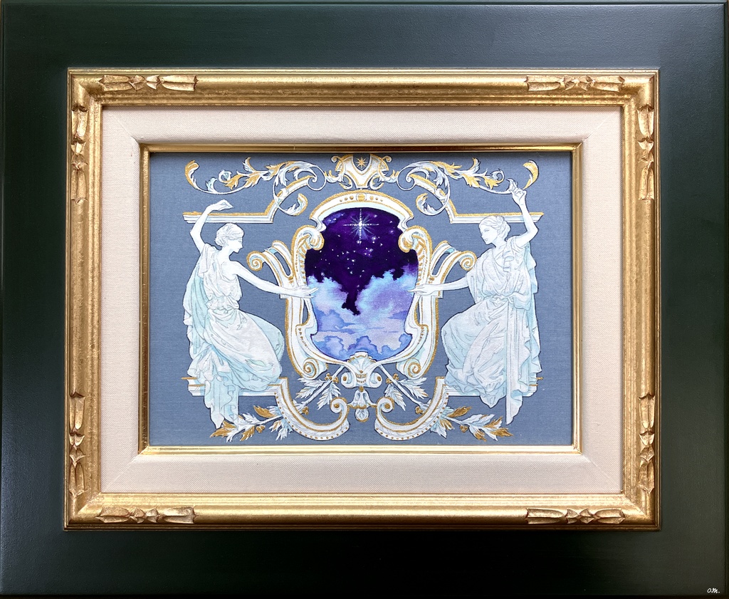 絹絵原画 彫刻の紋章