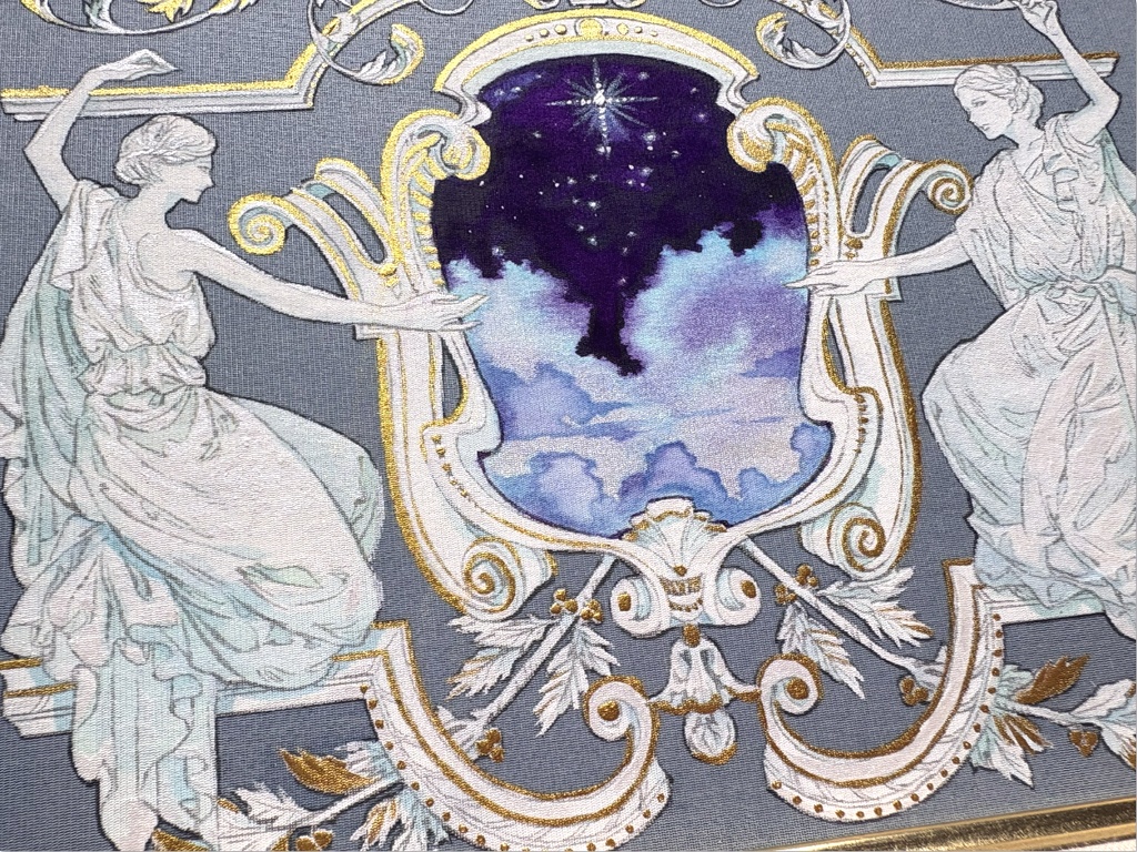 絹絵原画 彫刻の紋章