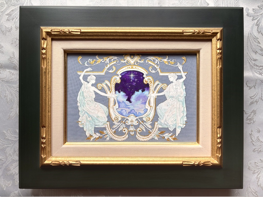 絹絵原画 彫刻の紋章