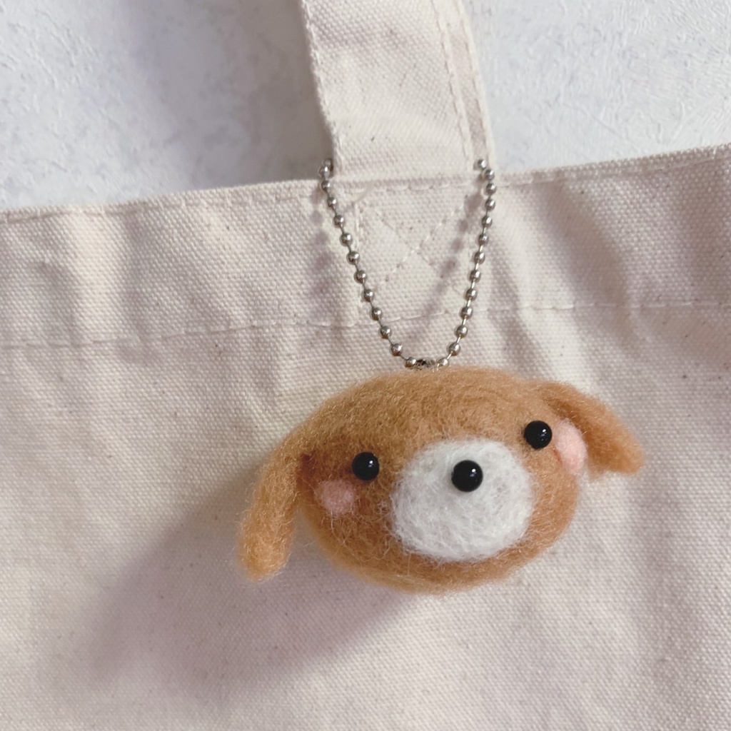 手作りわんたろフェルトキーホルダー※毛色が変更になる可能性があります(茶色〜濃い茶色)