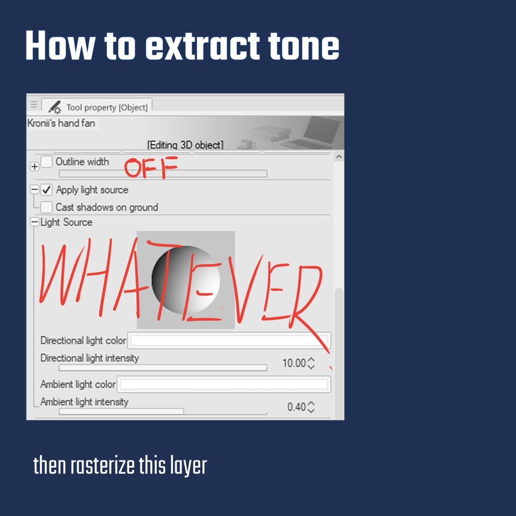 Kronii's hand fan (3D Material for Clip Studio Paint PRO/EX)