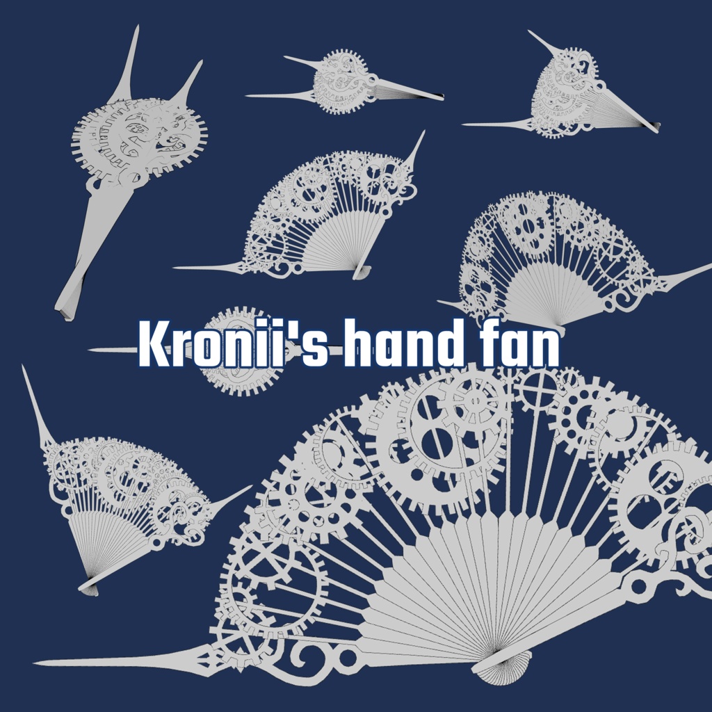 Kronii's hand fan (3D Material for Clip Studio Paint PRO/EX)