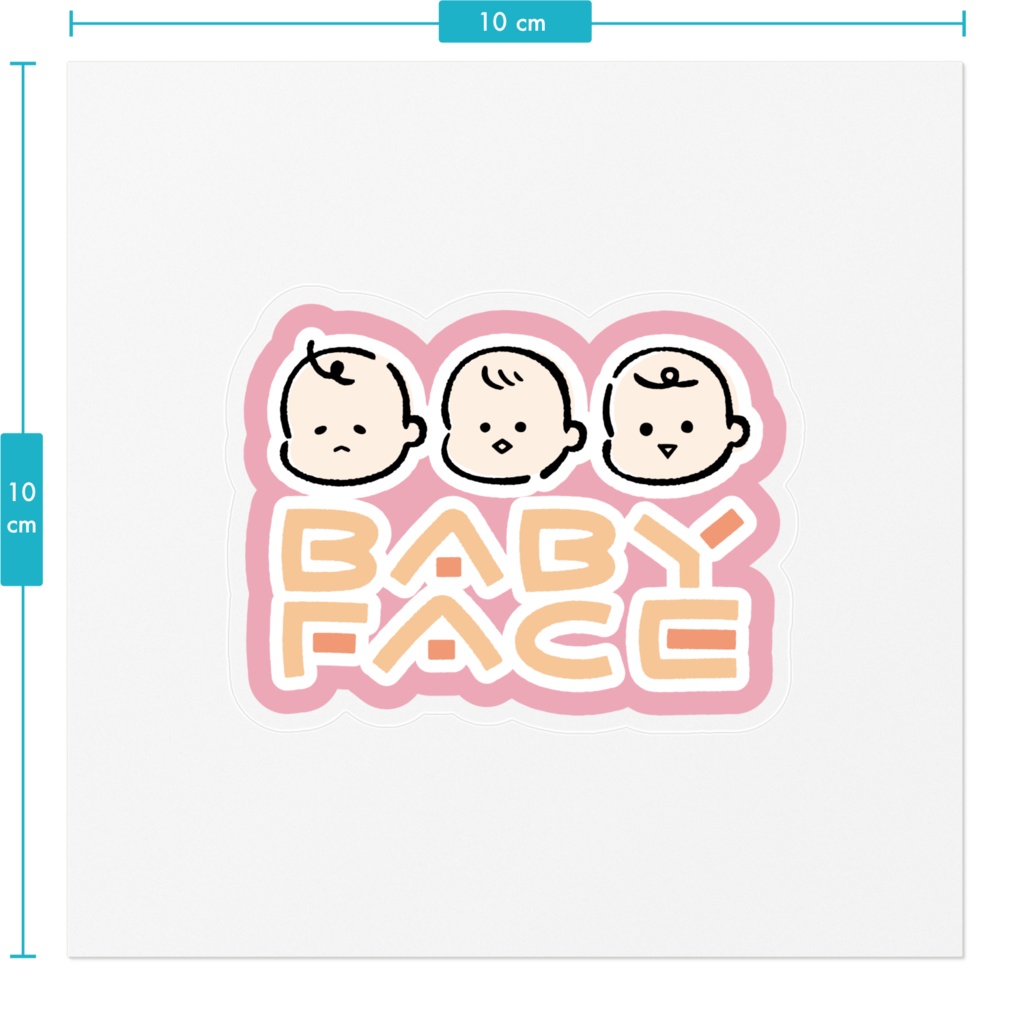 BABY FACE オレンジピンク ステッカー