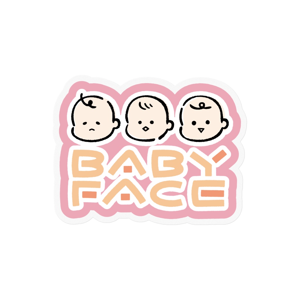 BABY FACE オレンジピンク ステッカー