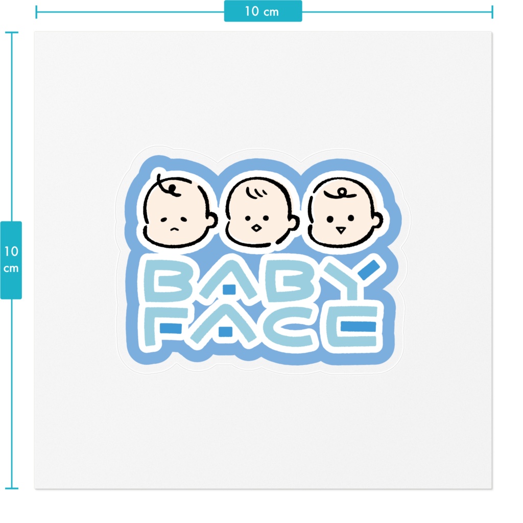 BABY FACE ブルーステッカー