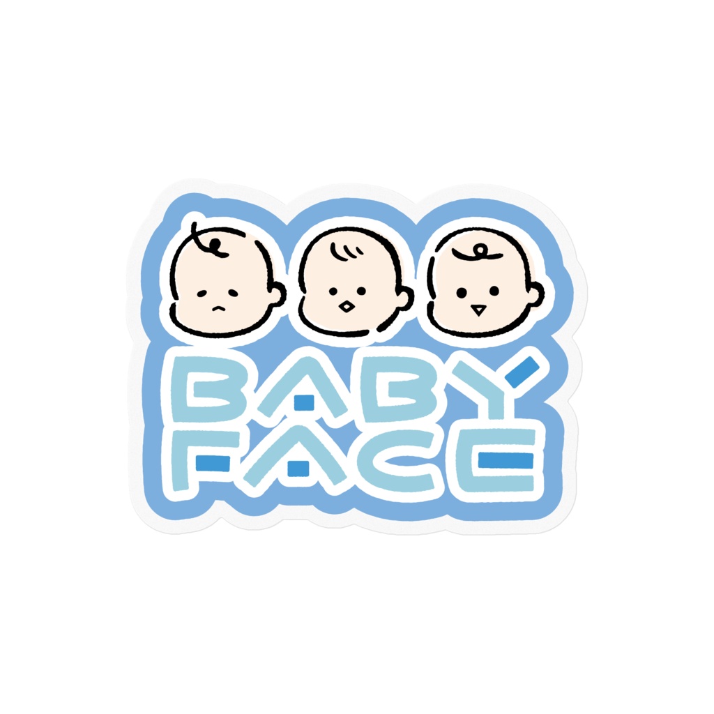 BABY FACE ブルーステッカー