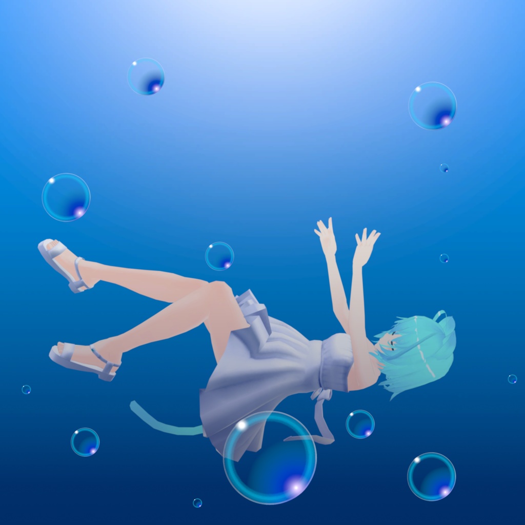 VRC想定3Dモデル「空葉瑠璃 -そらは るり-」