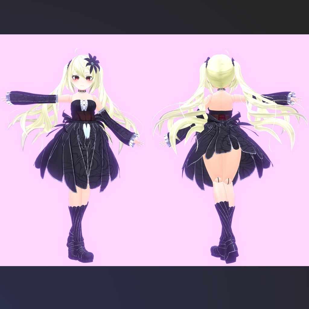 VRC想定3Dモデル「うつろな人形」