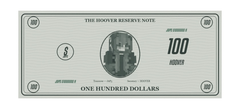 【期間限定無料】GTA風ドル札「HOOVER」$100|VRChat向け3Dモデル|ローポリ/表裏/多色/紙物理対応
