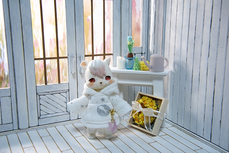 ひまわりリースと小さなマントルピース*シャインホワイト*