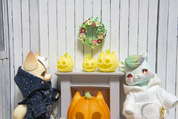 ハロウィン☆の猫かぼちゃセット＊レモン色＊