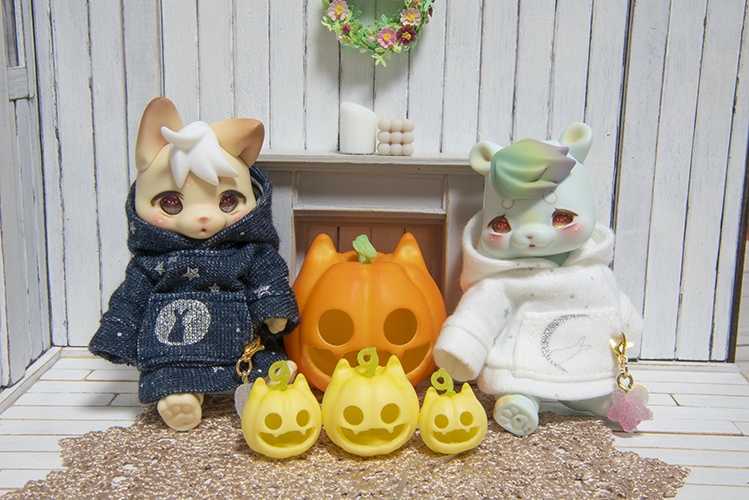 ハロウィン☆の猫かぼちゃセット＊レモン色＊