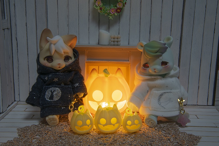 ハロウィン☆の猫かぼちゃセット＊レモン色＊