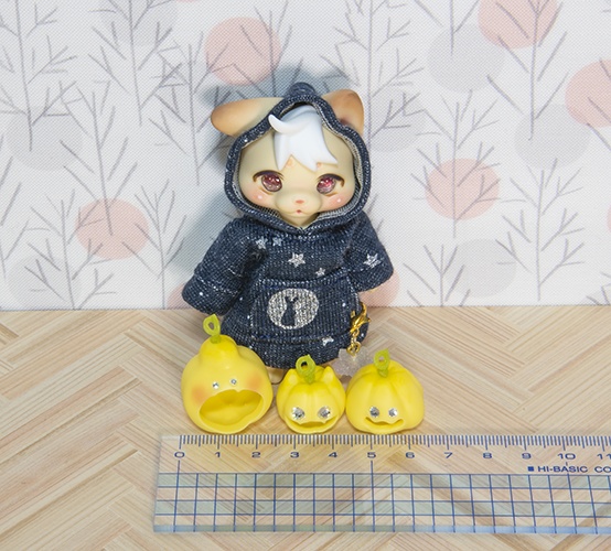 ハロウィン☆のキラキラおめめのカボチャセット*レモン色*