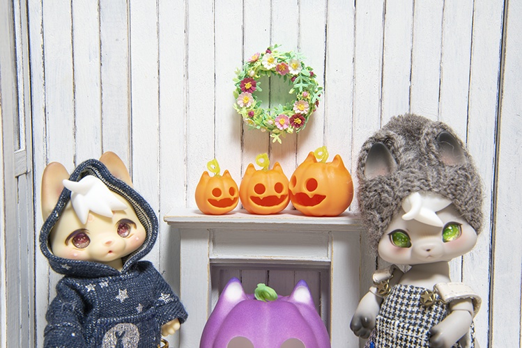 ハロウィン☆の猫かぼちゃセット＊オレンジ色＊