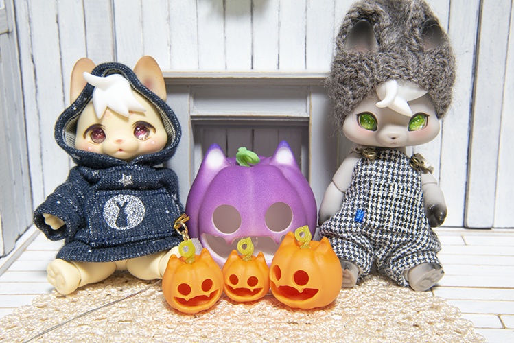 ハロウィン☆の猫かぼちゃセット＊オレンジ色＊
