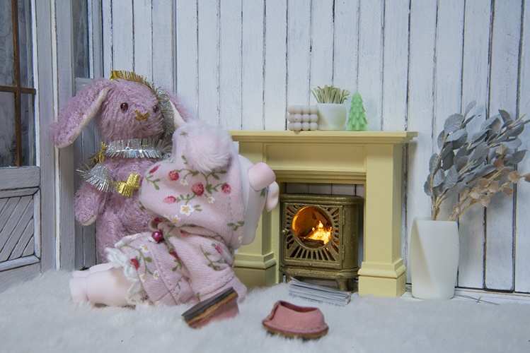 まあるい窓の薪ストーブmini*アンティークゴールド*