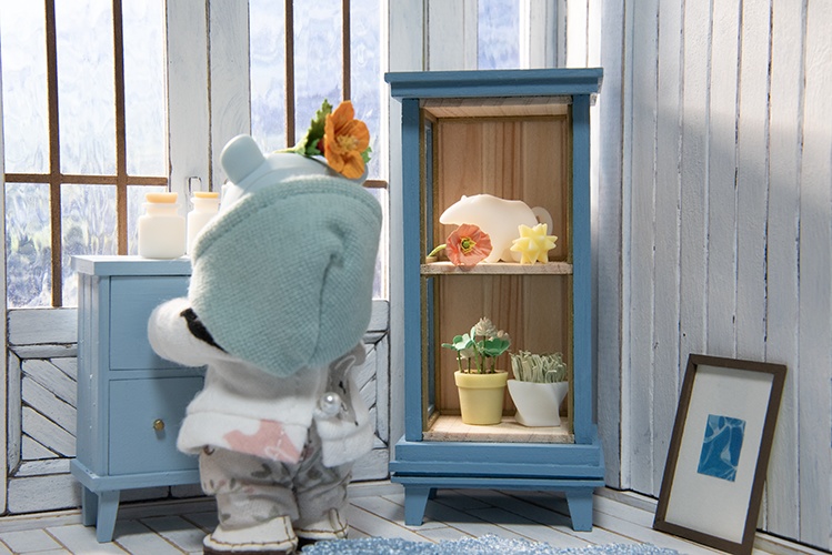 こもれびキャビネットmini*ブルー*