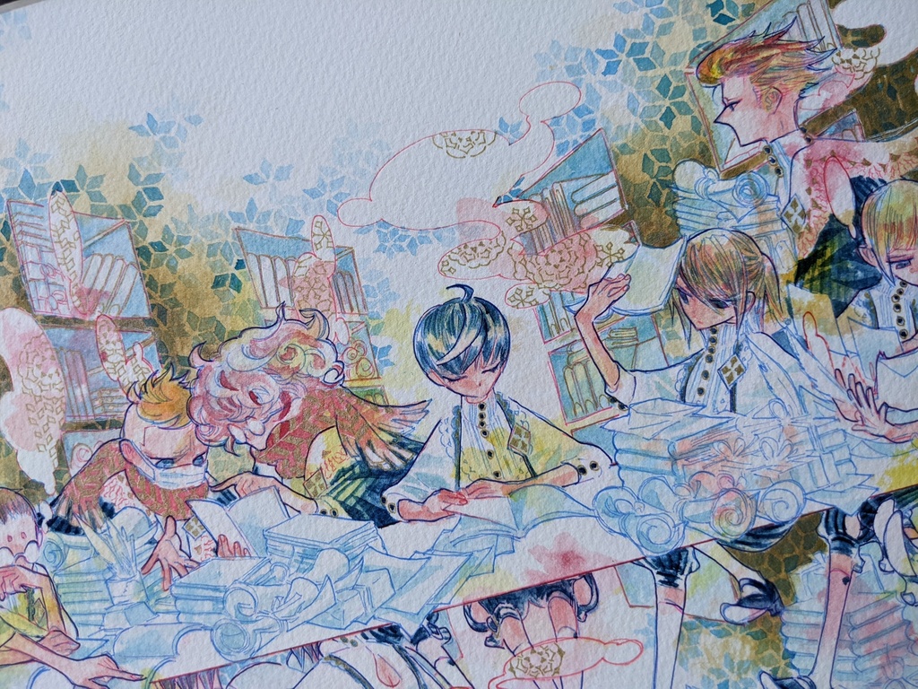 【水彩原画】少年読書会【~1/4】