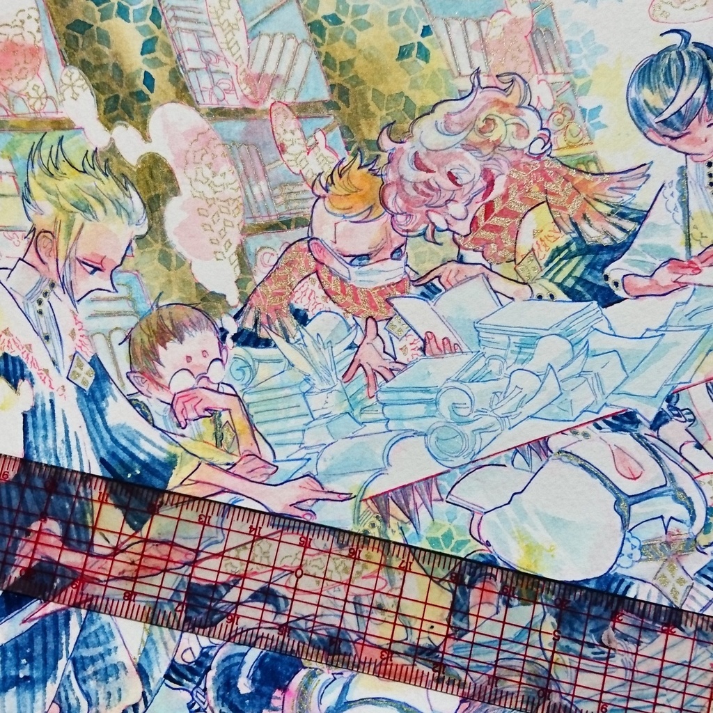 【水彩原画】少年読書会【~1/4】