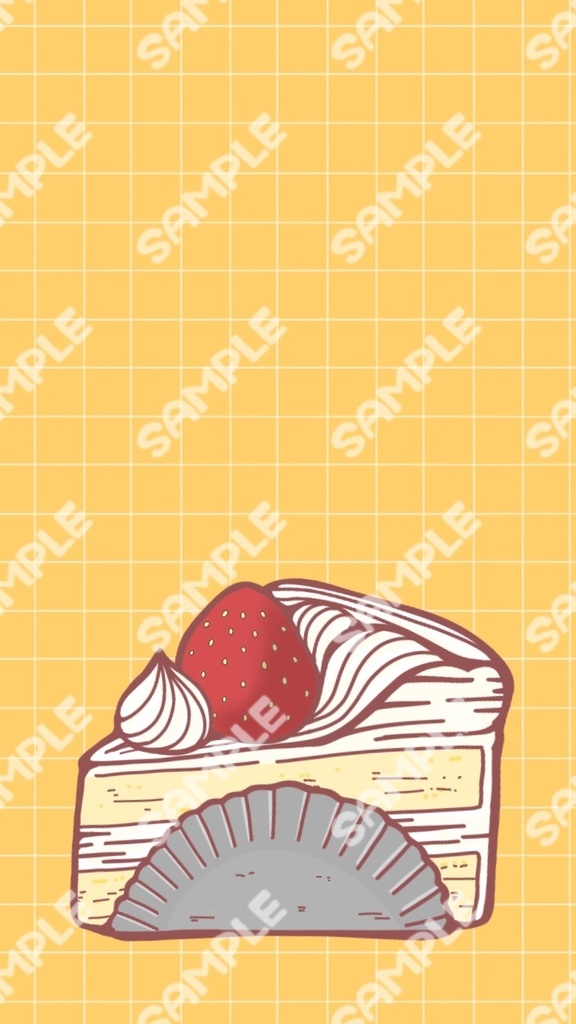 背景ぬりえショートケーキ壁紙