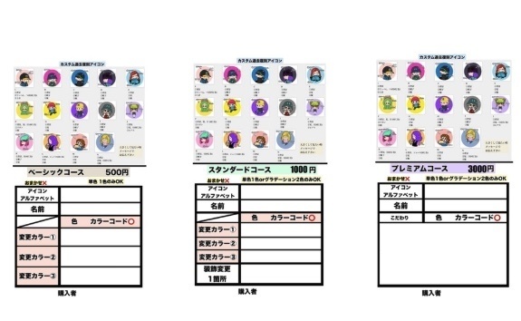 (リピーター向け)①カスタム復刻アイコン