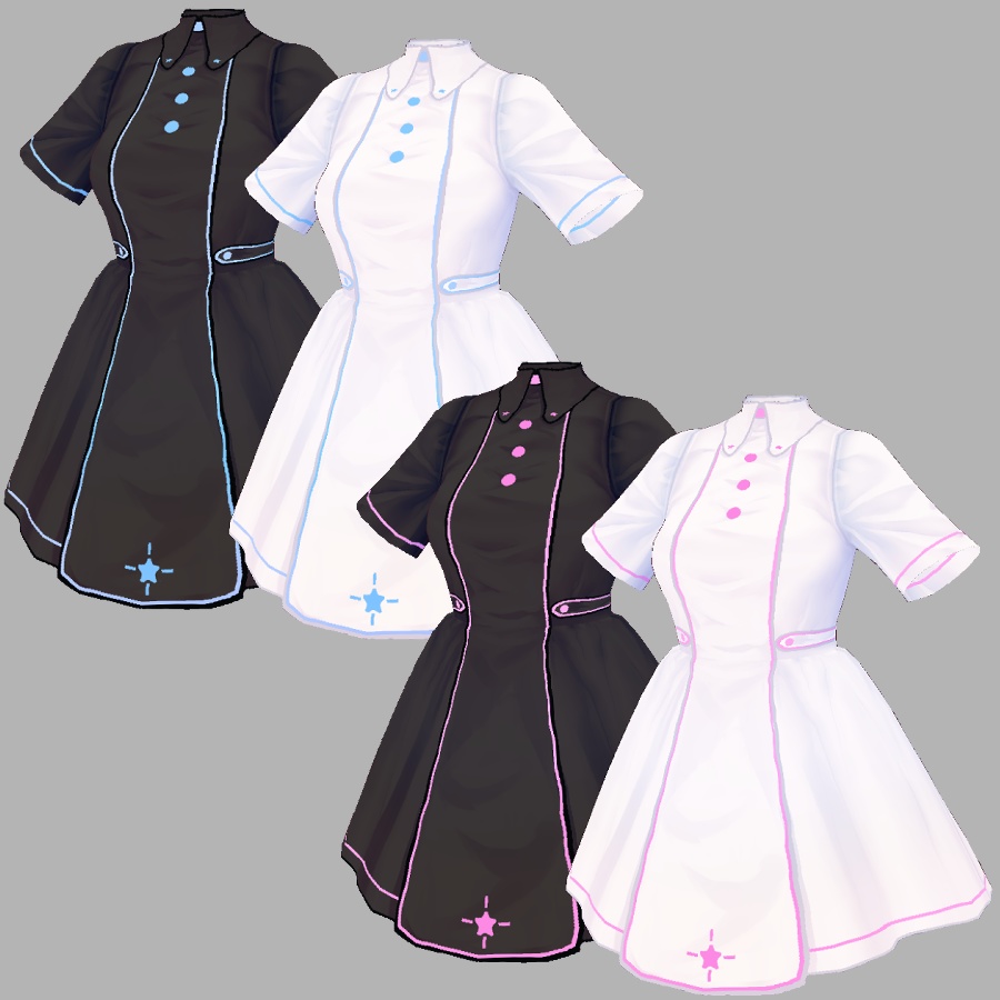 ナース風ワンピ【 #VRoid 向けテクスチャ】