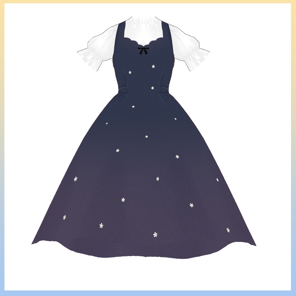 満天の小さな花ワンピース【VRoid衣装_無料有】