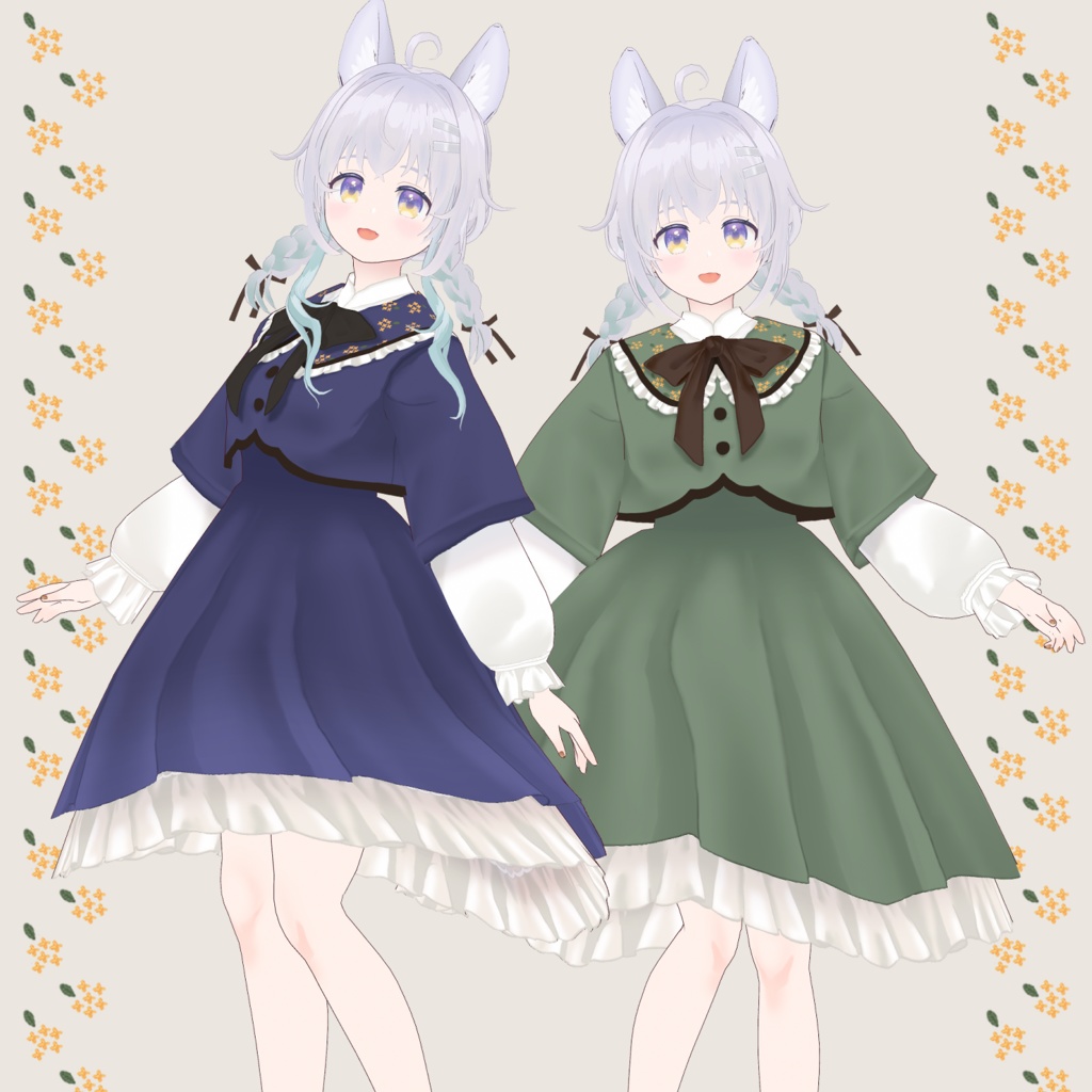 金木犀香るジャケット&ワンピース【 #VRoid 衣装】