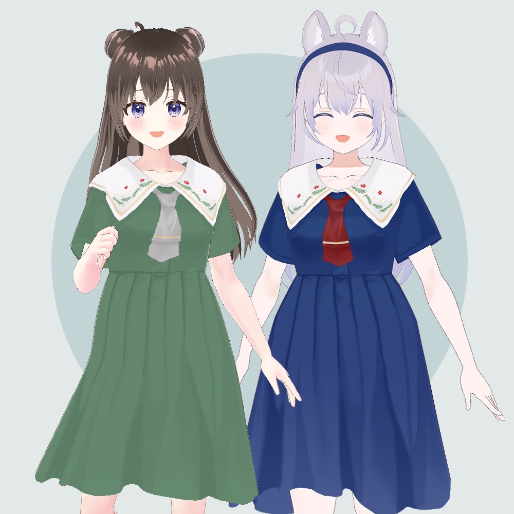 夏のプリーツワンピース【 #VRoid 衣装/無料あり】