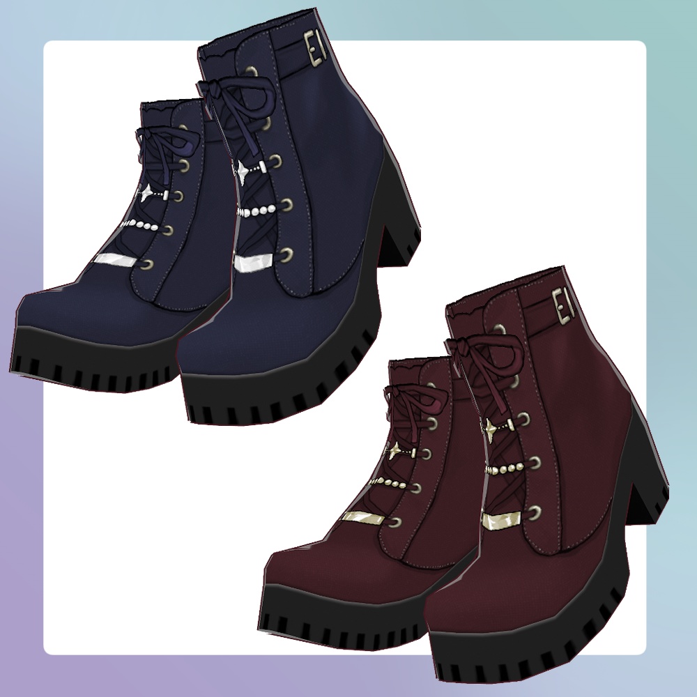 【無料有】キラキラショートブーツ【 #VRoid 衣装】