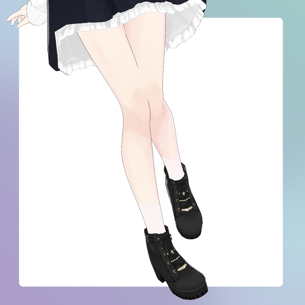 【無料有】キラキラショートブーツ【 #VRoid 衣装】