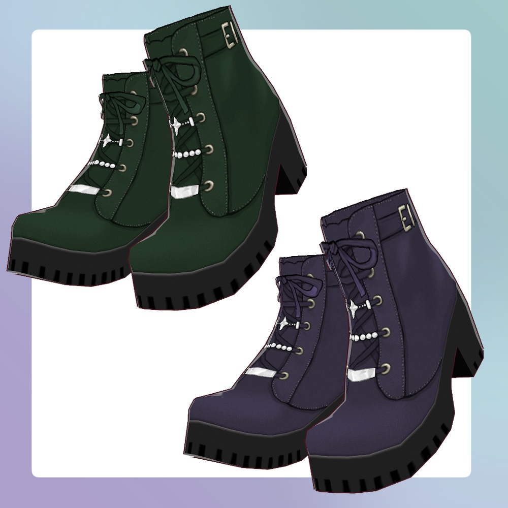 【無料有】キラキラショートブーツ【 #VRoid 衣装】