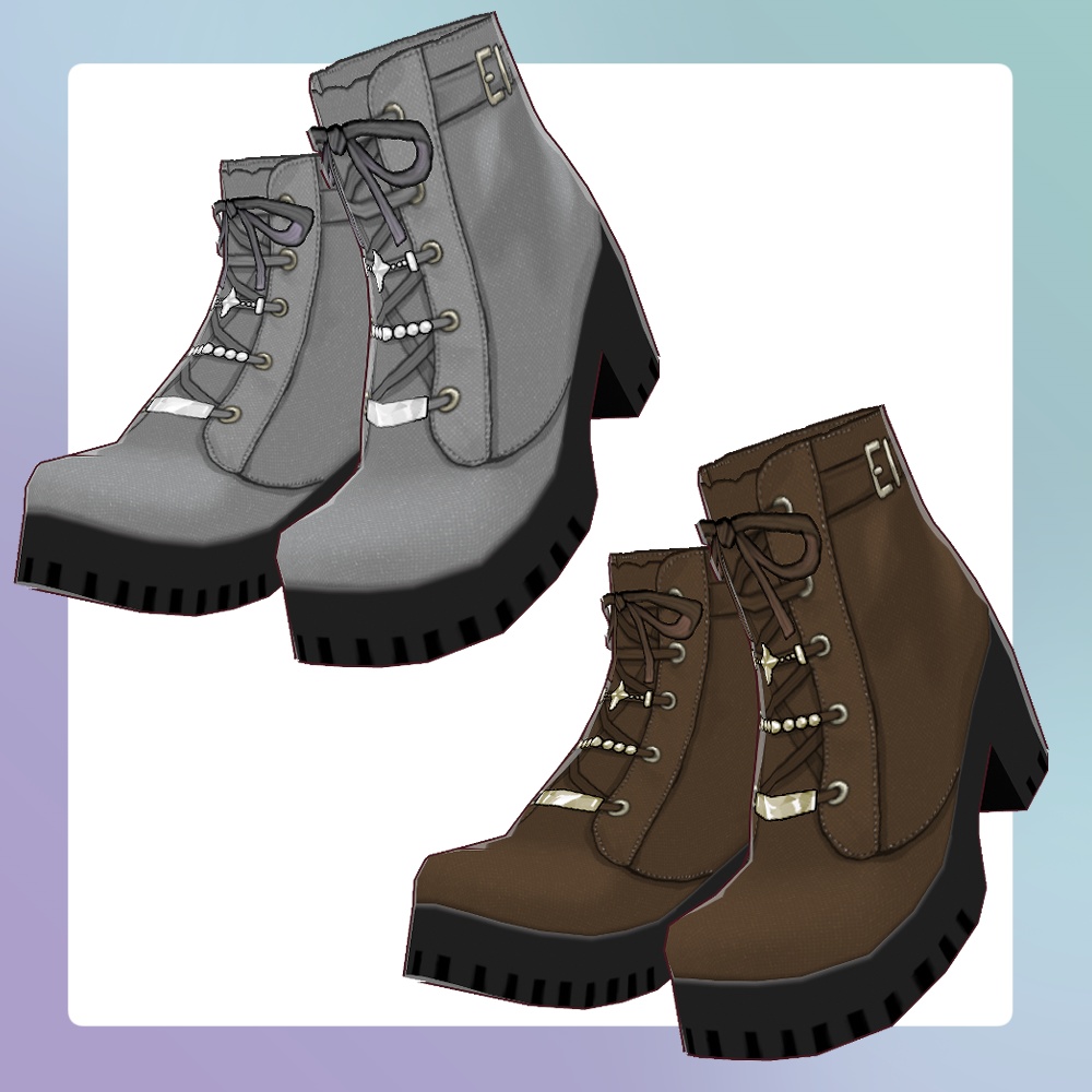 【無料有】キラキラショートブーツ【 #VRoid 衣装】