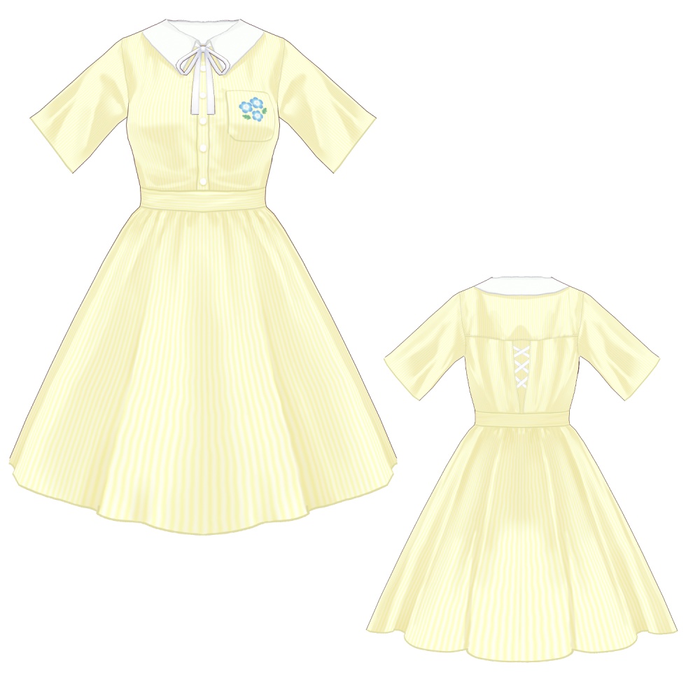 【無料有】ストライプワンピース【 #VRoid 衣装】