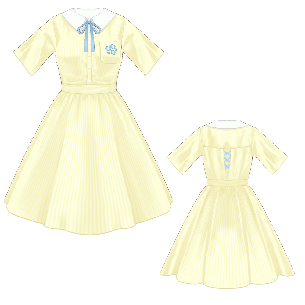 【無料有】ストライプワンピース【 #VRoid 衣装】