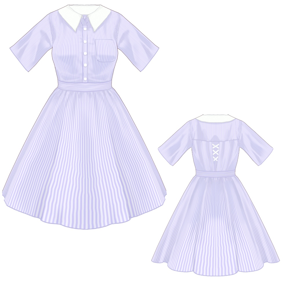 【無料有】ストライプワンピース【 #VRoid 衣装】