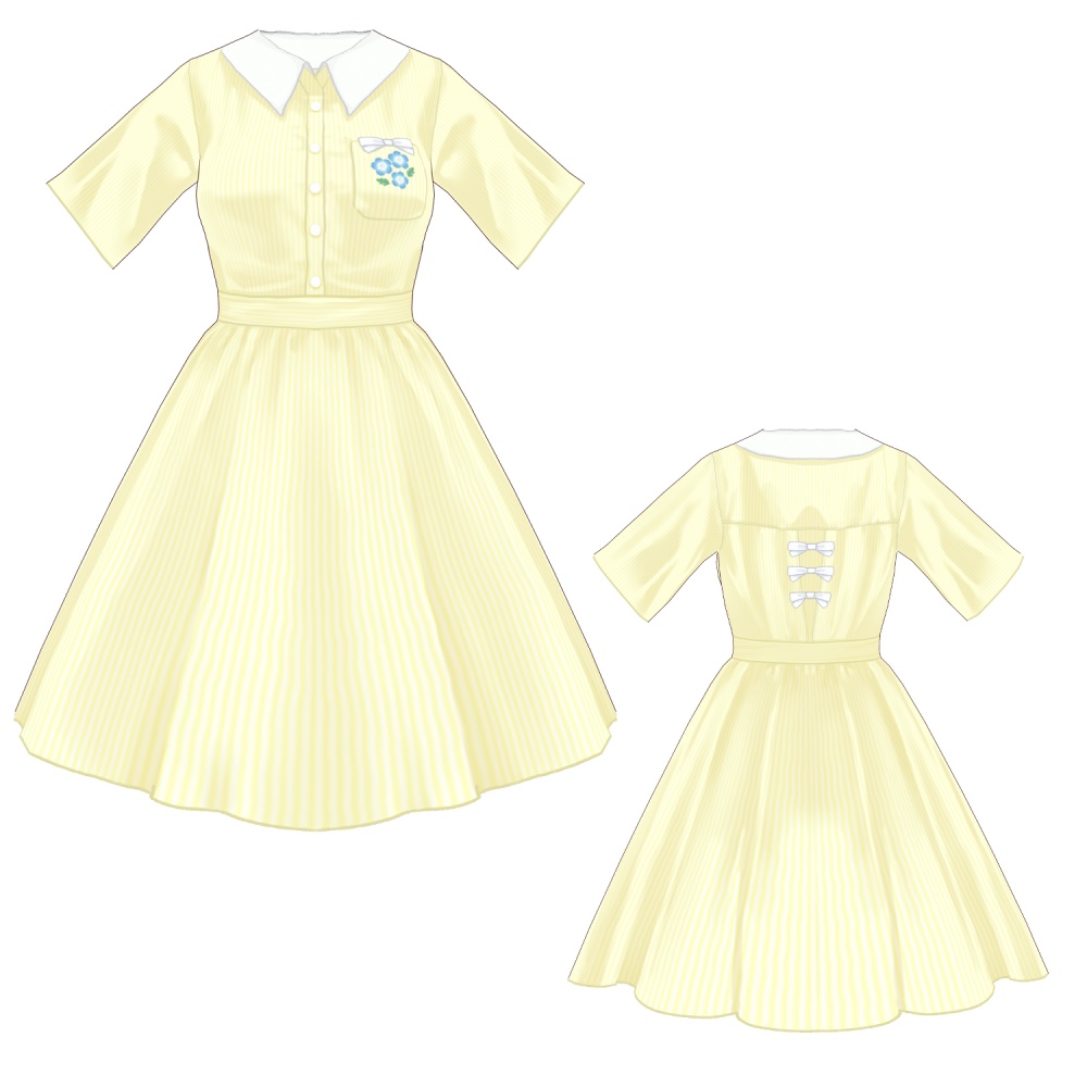 【無料有】ストライプワンピース【 #VRoid 衣装】