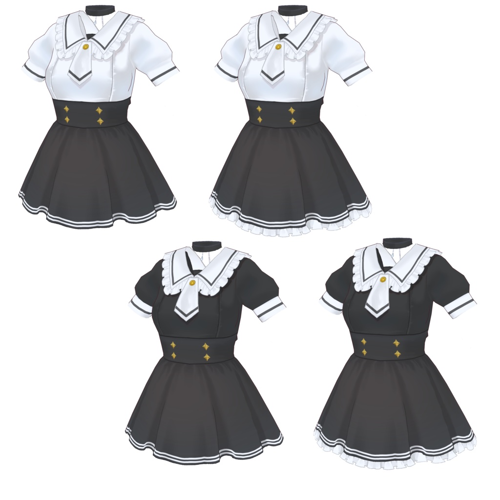 キラキラリボンセーラー水着【 #VRoid 衣装】